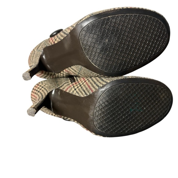 Diba Steampunk Ankle Boots Womens 8.5 Tartan Plaid Victorian Button Stiletto - Picture 8 of 9